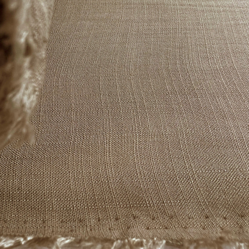 Viscose Linen Look Woven Slub Dress Fabric | Victor - Taupe  Croft Mill
