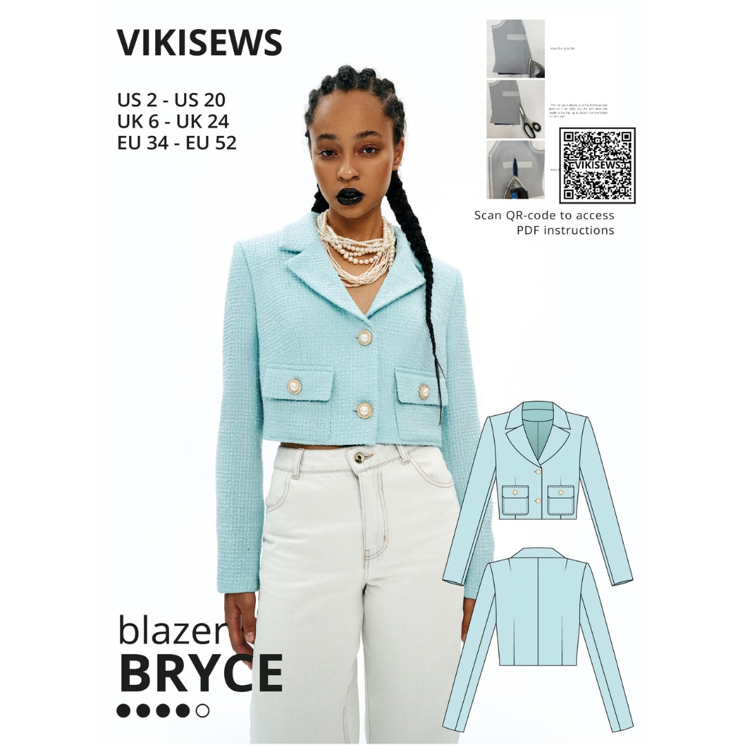 Vikisews - Bryce Blazer Sewing Pattern (UK 6-24)