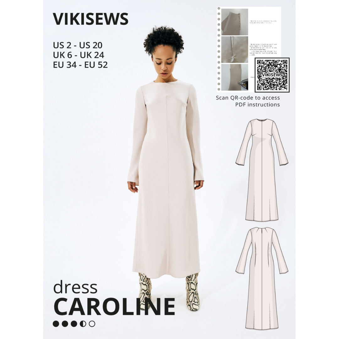 Vikisews - Caroline Dress Sewing Pattern (UK 6-24)
