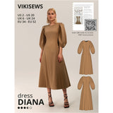 Vikisews - Diana Dress Sewing Pattern (UK 6-24)