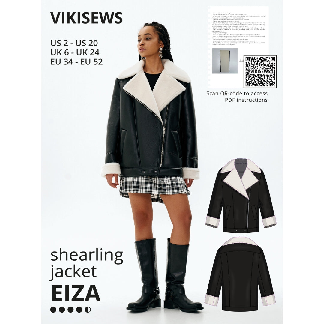 Vikisews - Eiza Shearling Jacket Pattern (UK 6-24)
