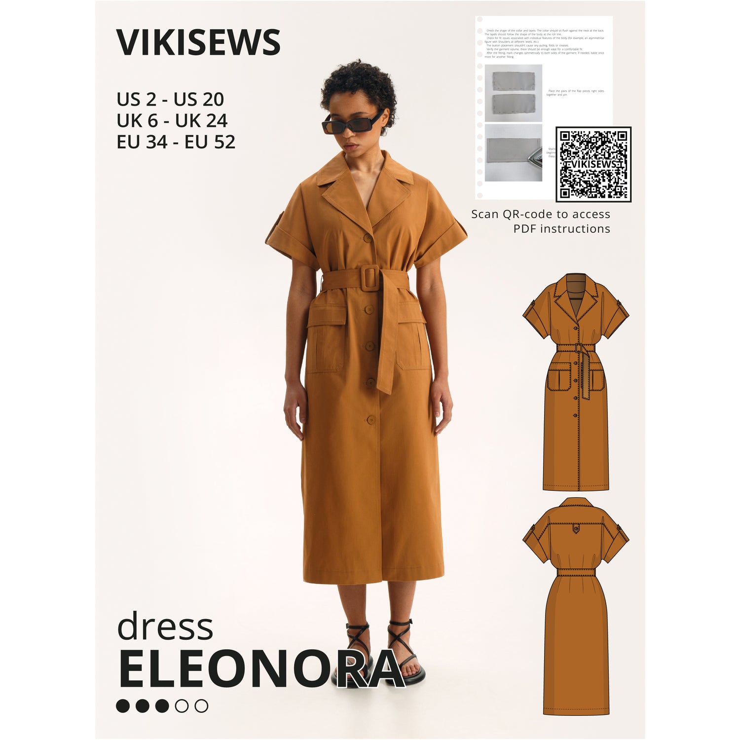Vikisews Eleonora Dress Sewing Pattern Cover