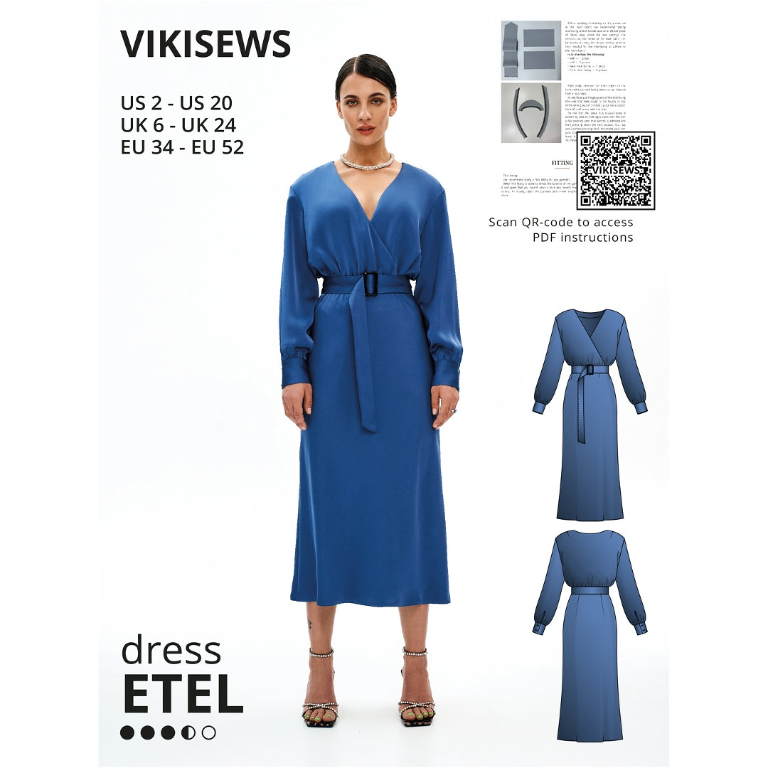 Vikisews - Etel Dress Sewing Pattern (UK 6-24)