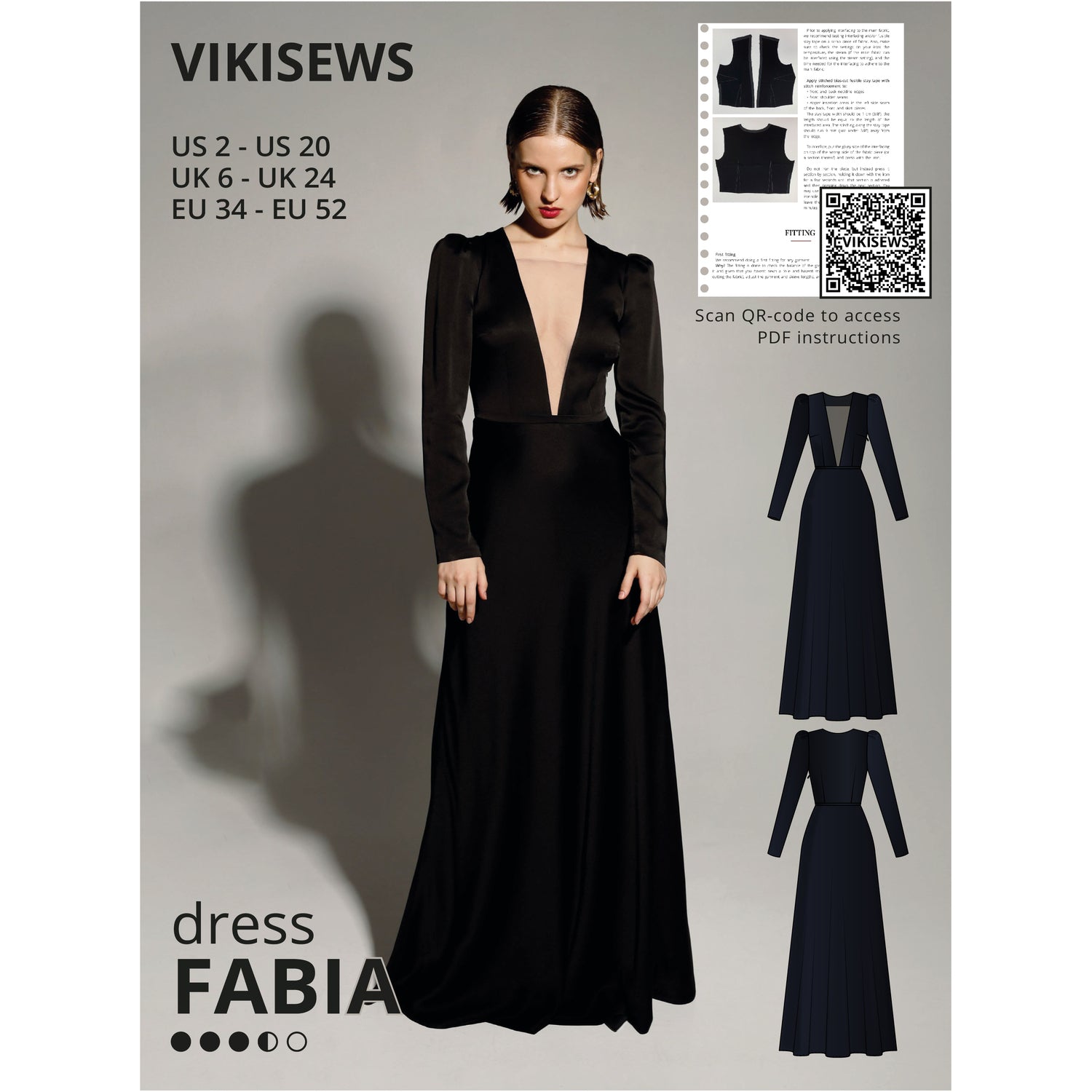 Vikisews fabia dress pattern cover