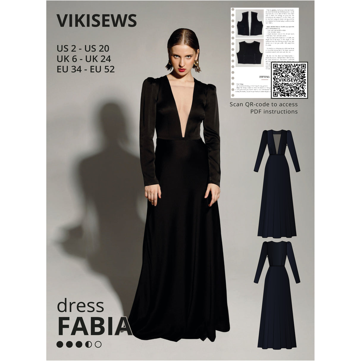 Vikisews - Fabia Dress Sewing Pattern (UK 6-24)