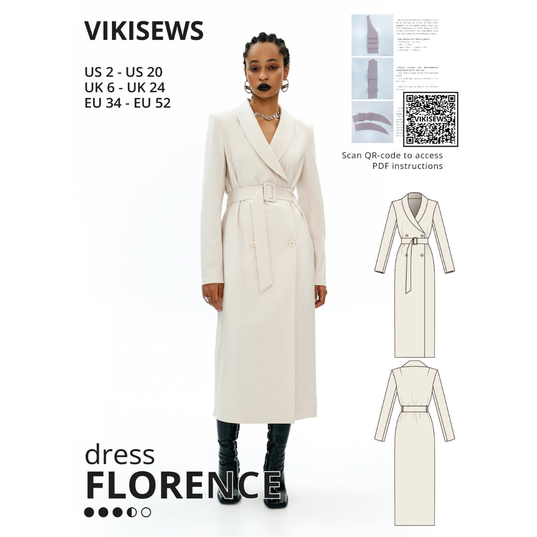 Vikisews - Florence Dress Sewing Pattern (UK 6-24)