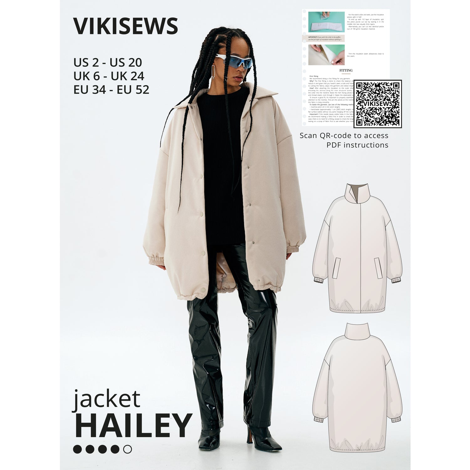Vikisews - Hailey Jacket Sewing Pattern (UK 6-24)