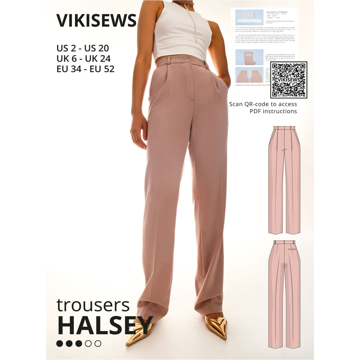 Vikisews - Halsey Trousers Sewing Pattern