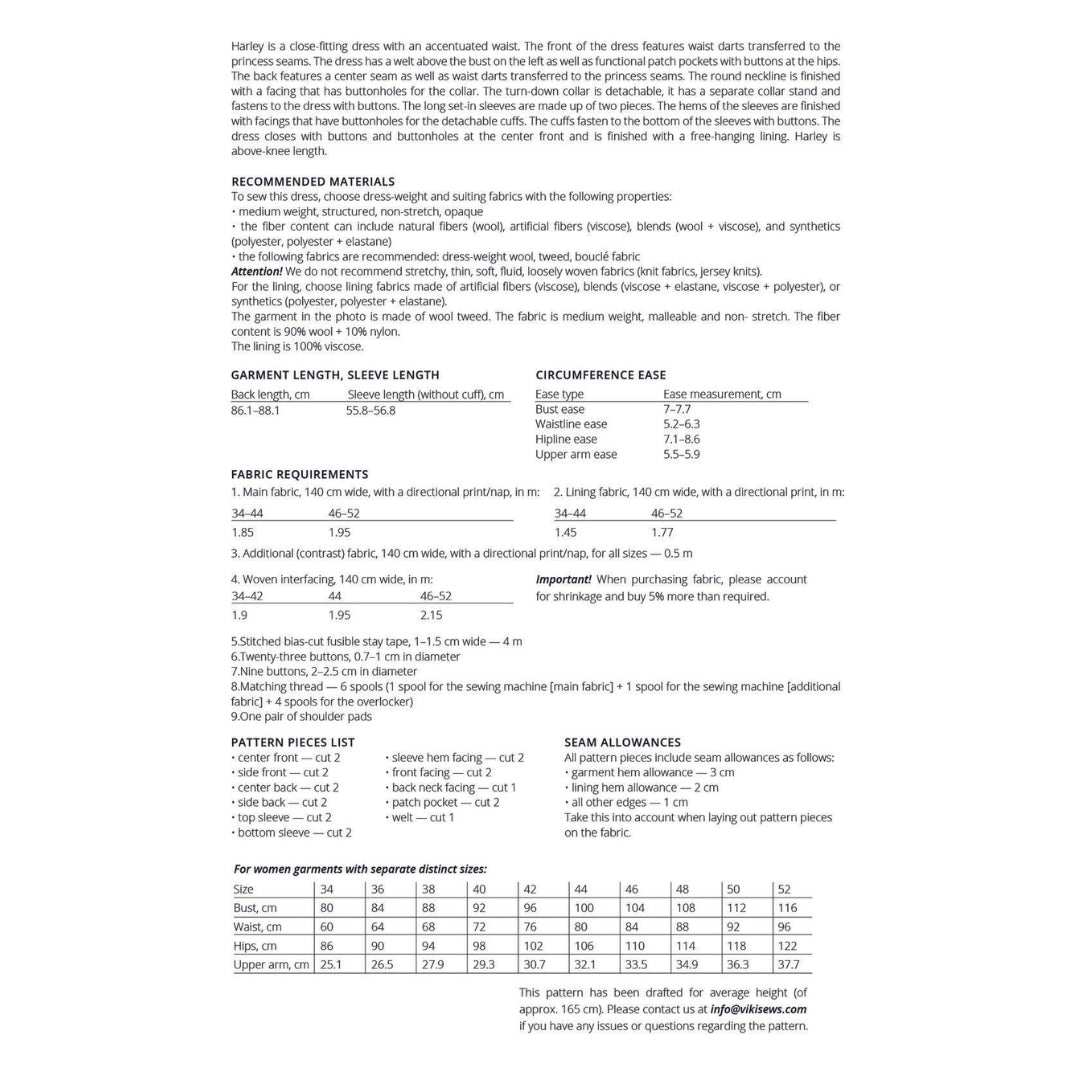 Vikisews - Harley Dress Sewing Pattern (UK 6-24)