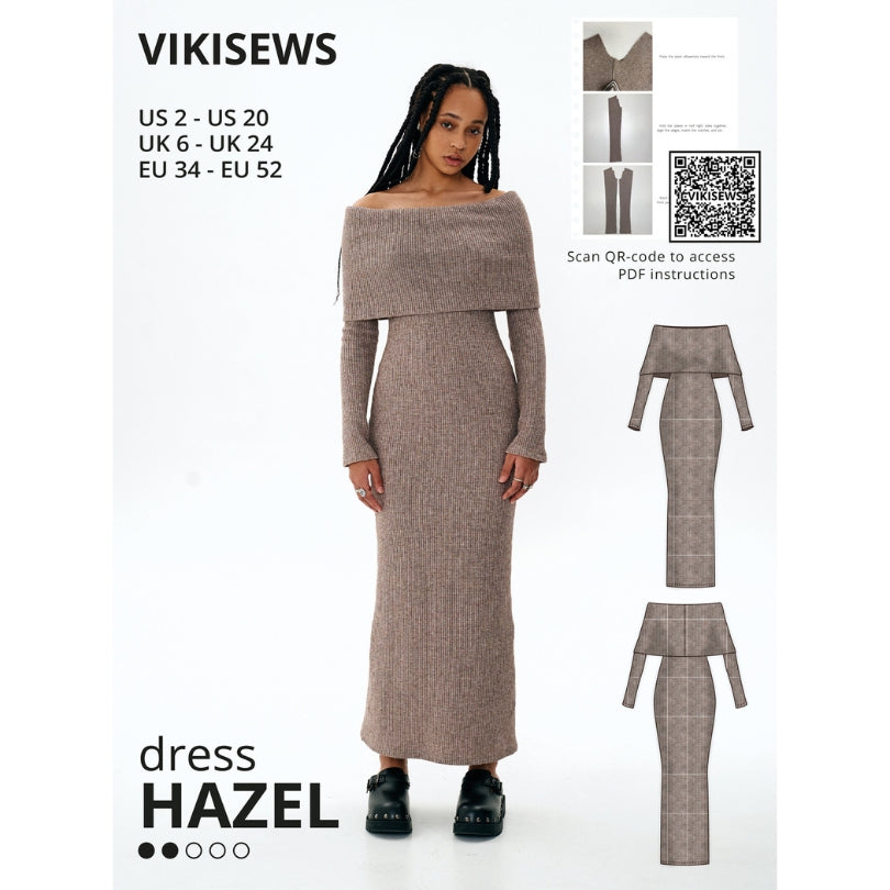 Vikisews - Hazel Dress Sewing Pattern (UK 6-24)