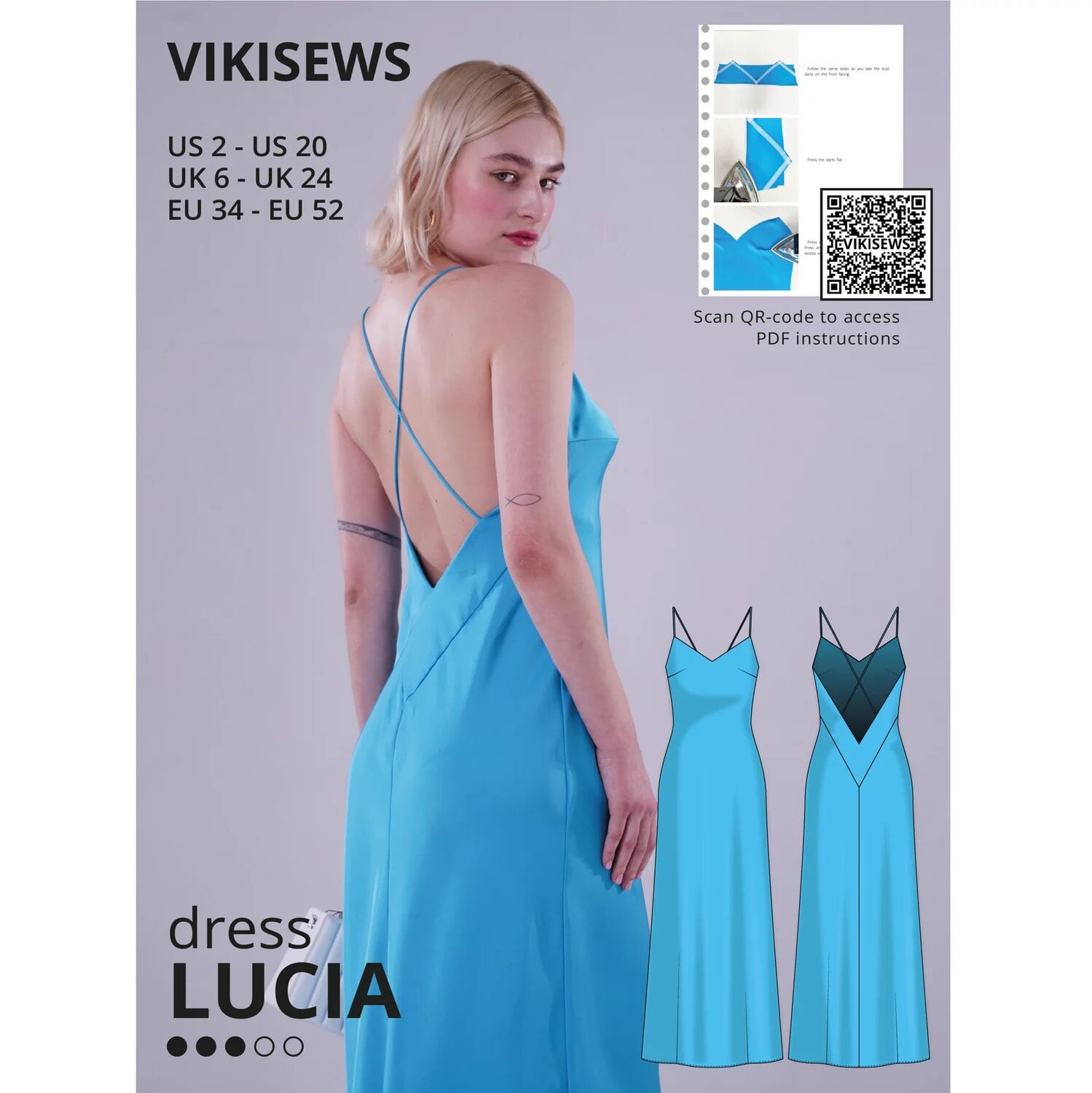 Vikisews - Lucia Dress Sewing Pattern (UK 6-24)