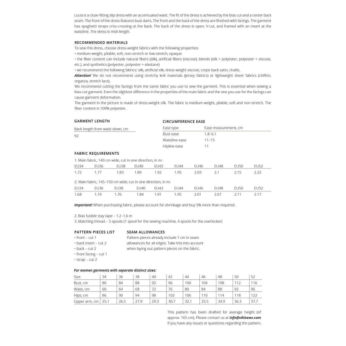 Vikisews - Lucia Dress Sewing Pattern (UK 6-24)