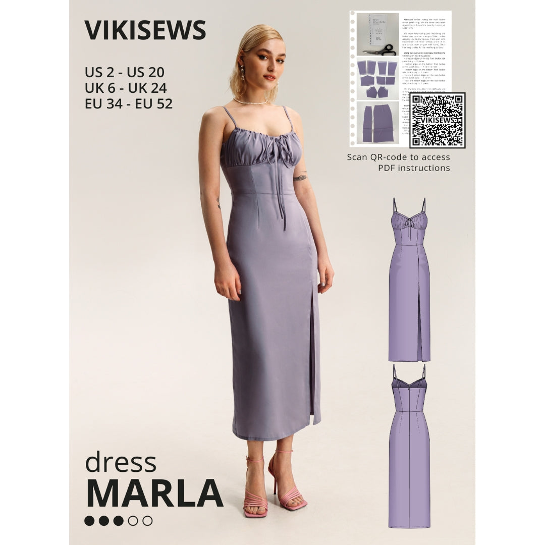 Vikisews - Marla Dress Sewing Pattern (UK 6-24)