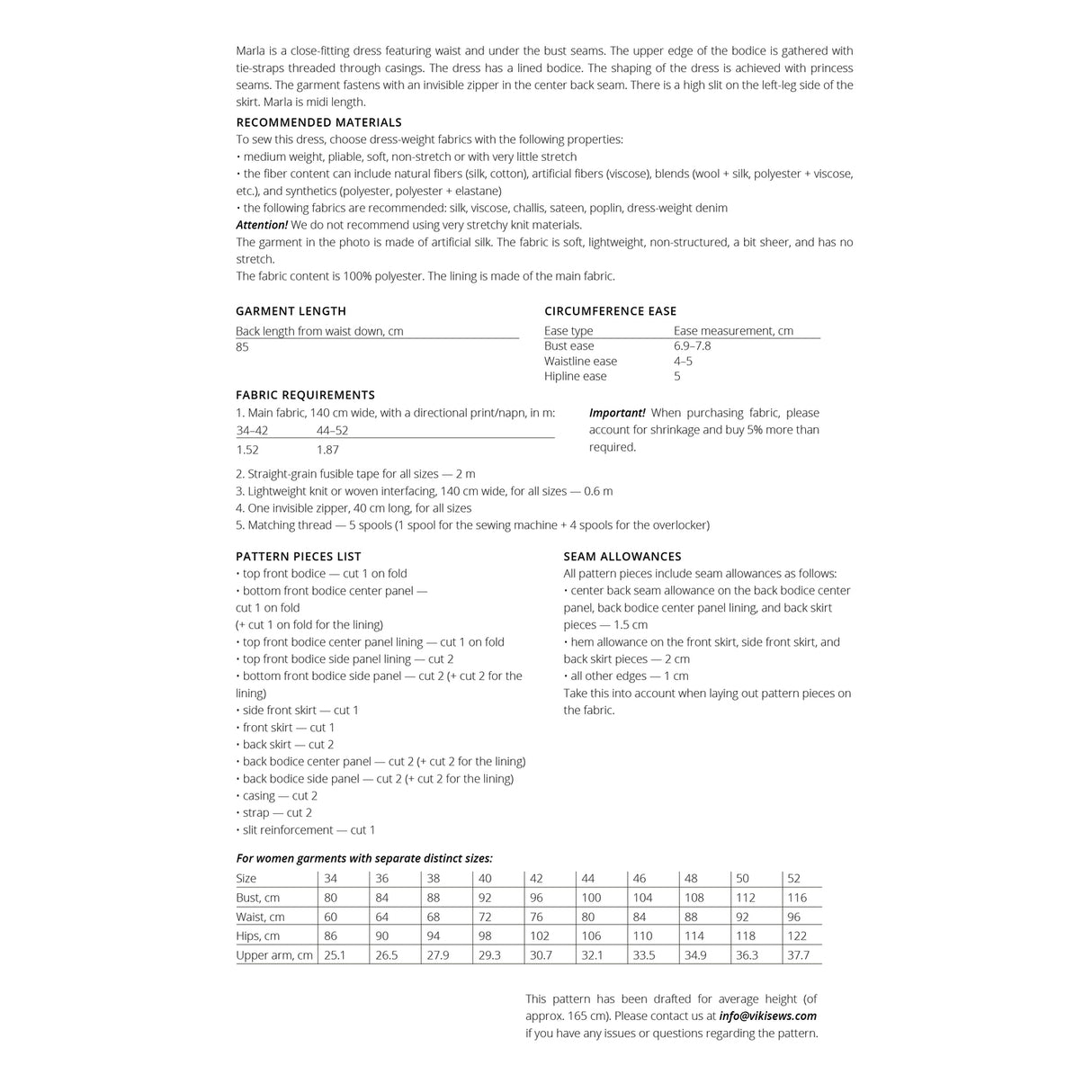 Vikisews - Marla Dress Sewing Pattern (UK 6-24)
