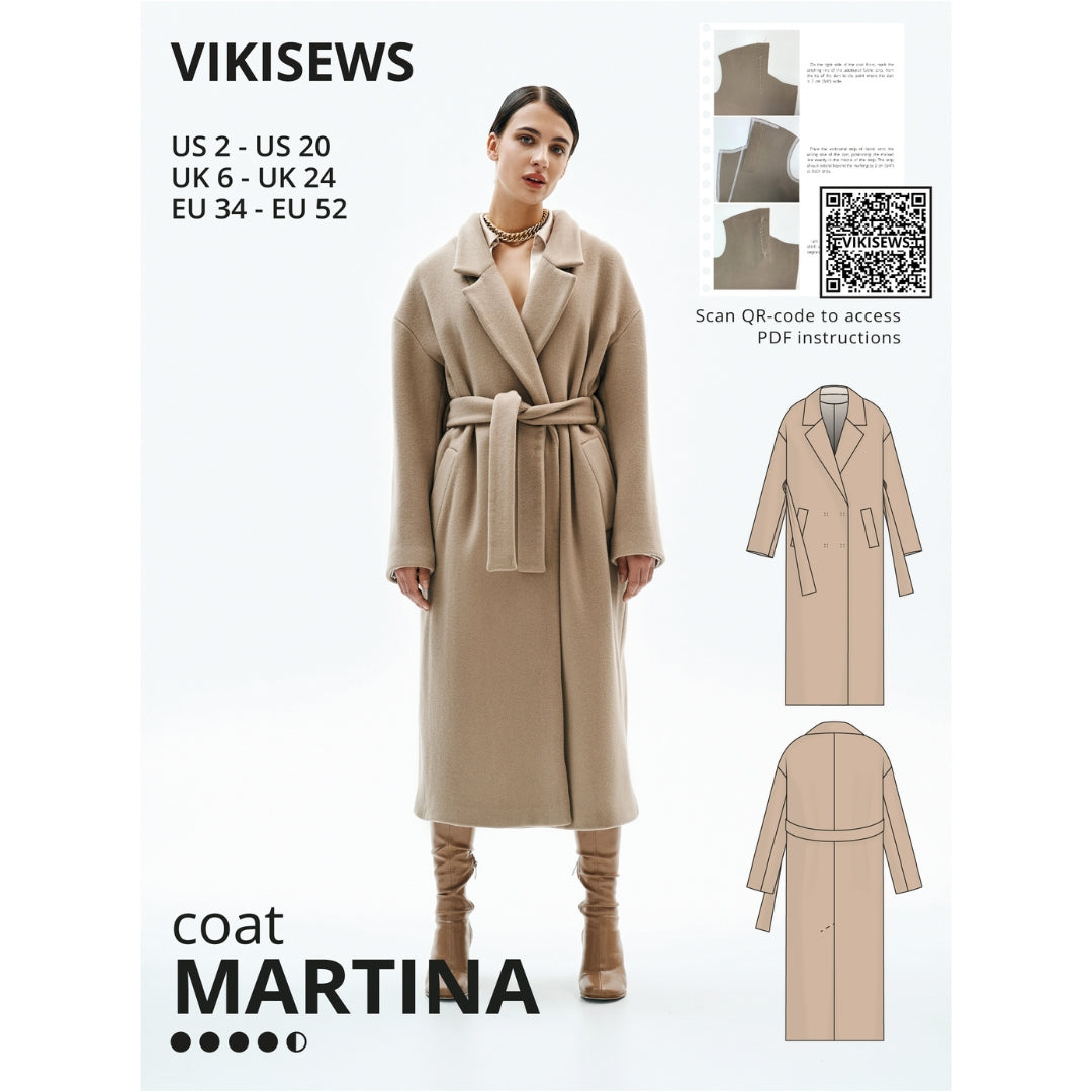 Vikisews - Martina Coat Sewing Pattern (UK 6-24)