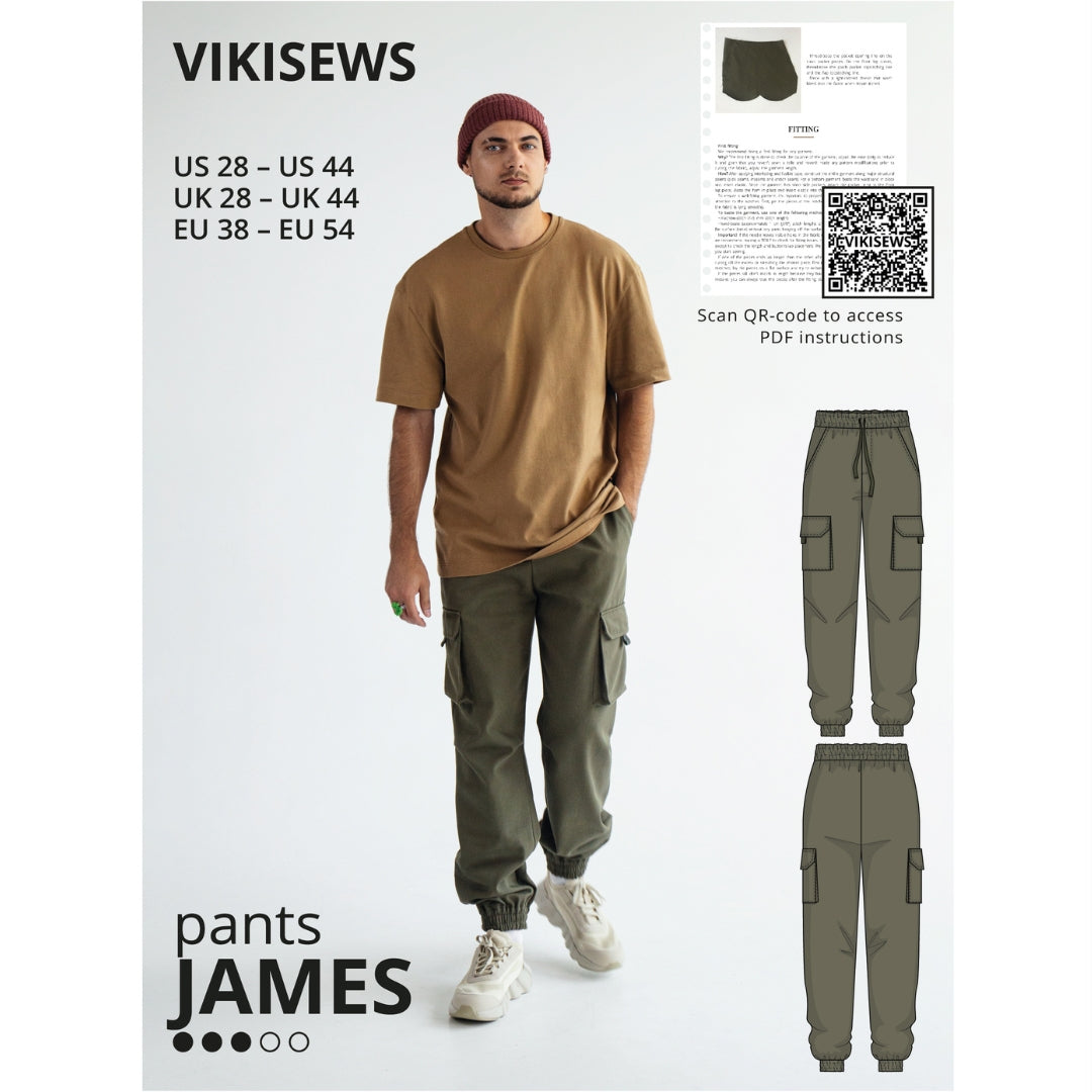 Vikisews - Men‚Äö√Ñ√¥s James Pants Sewing Pattern (UK 28-44)