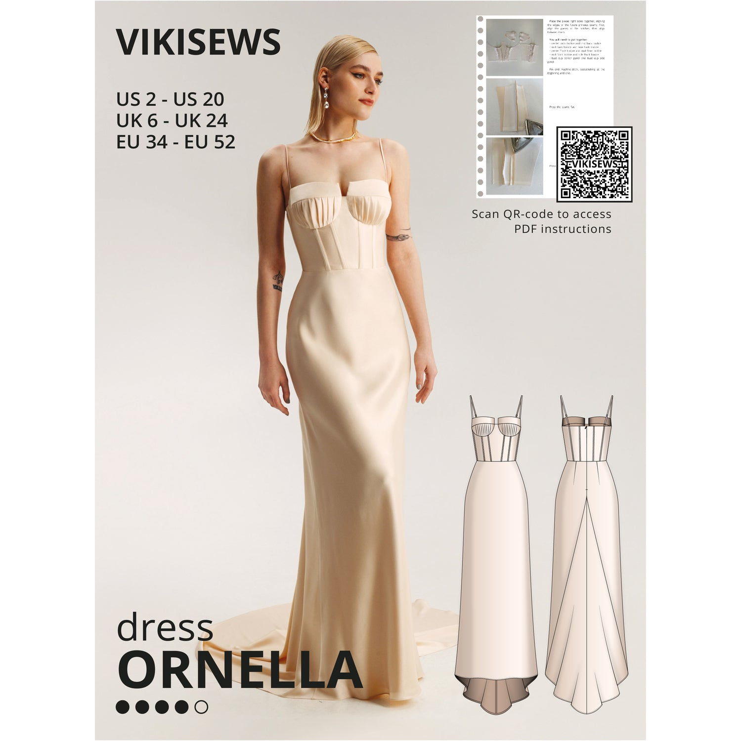 Vikisews ornella dress pattern cover