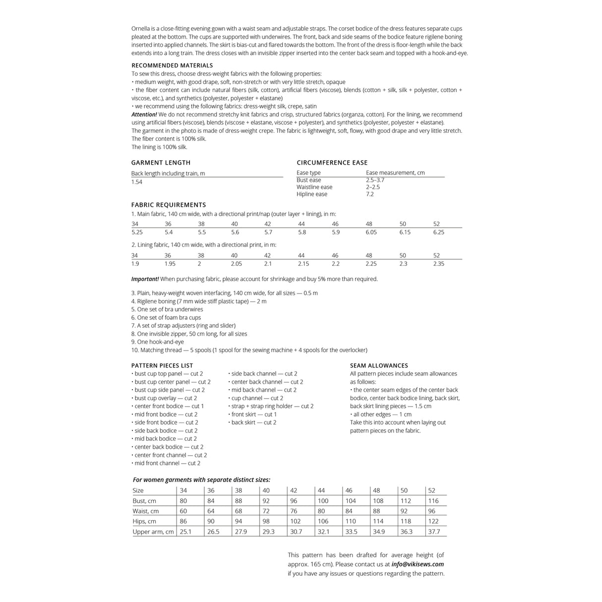 Vikisews - Ornella Dress Sewing Pattern (UK 6-24)
