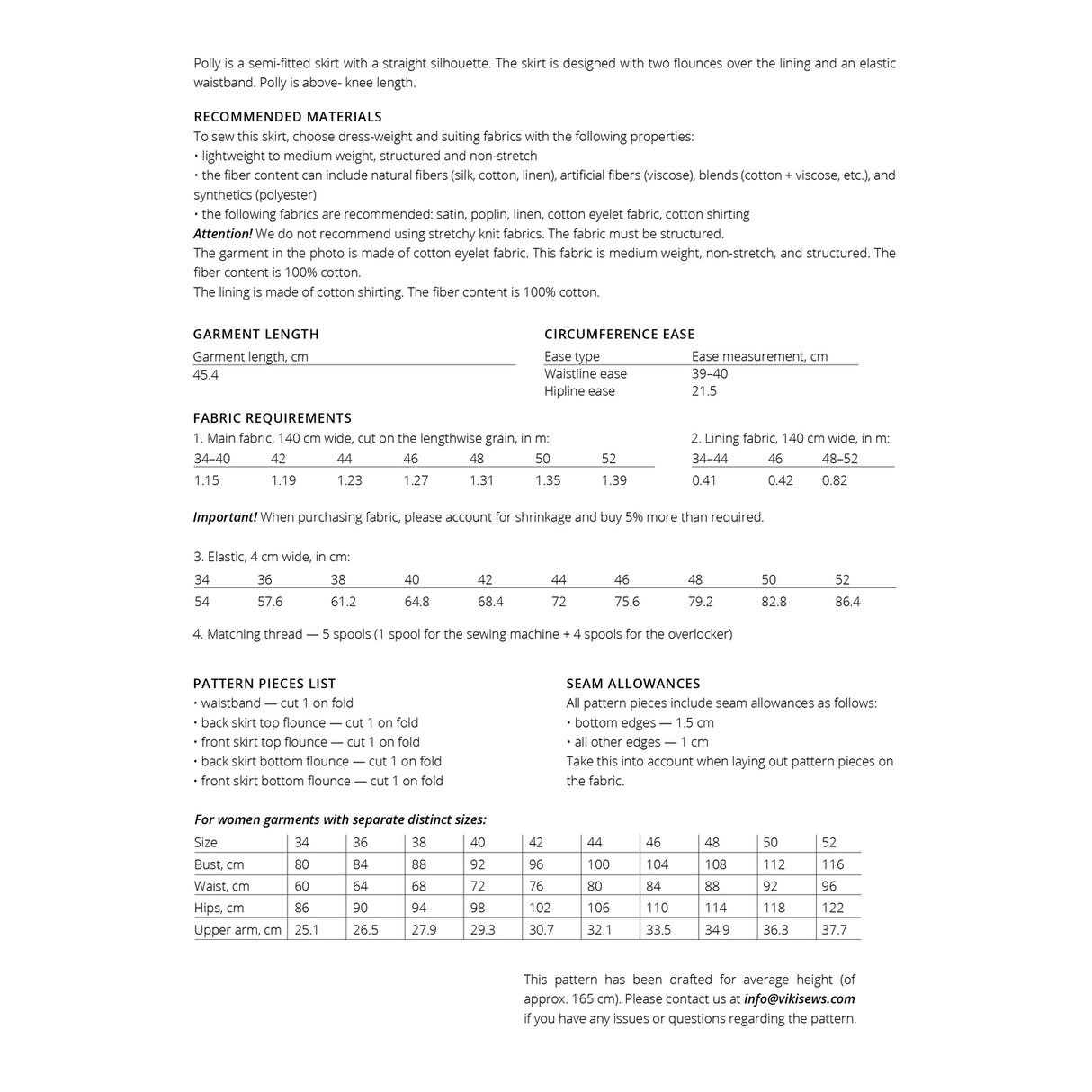 Vikisews - Polly Skirt Sewing Pattern (UK 6-24)