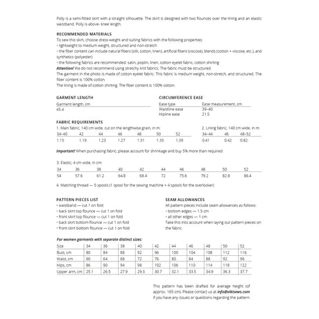 Vikisews - Polly Skirt Sewing Pattern (UK 6-24)