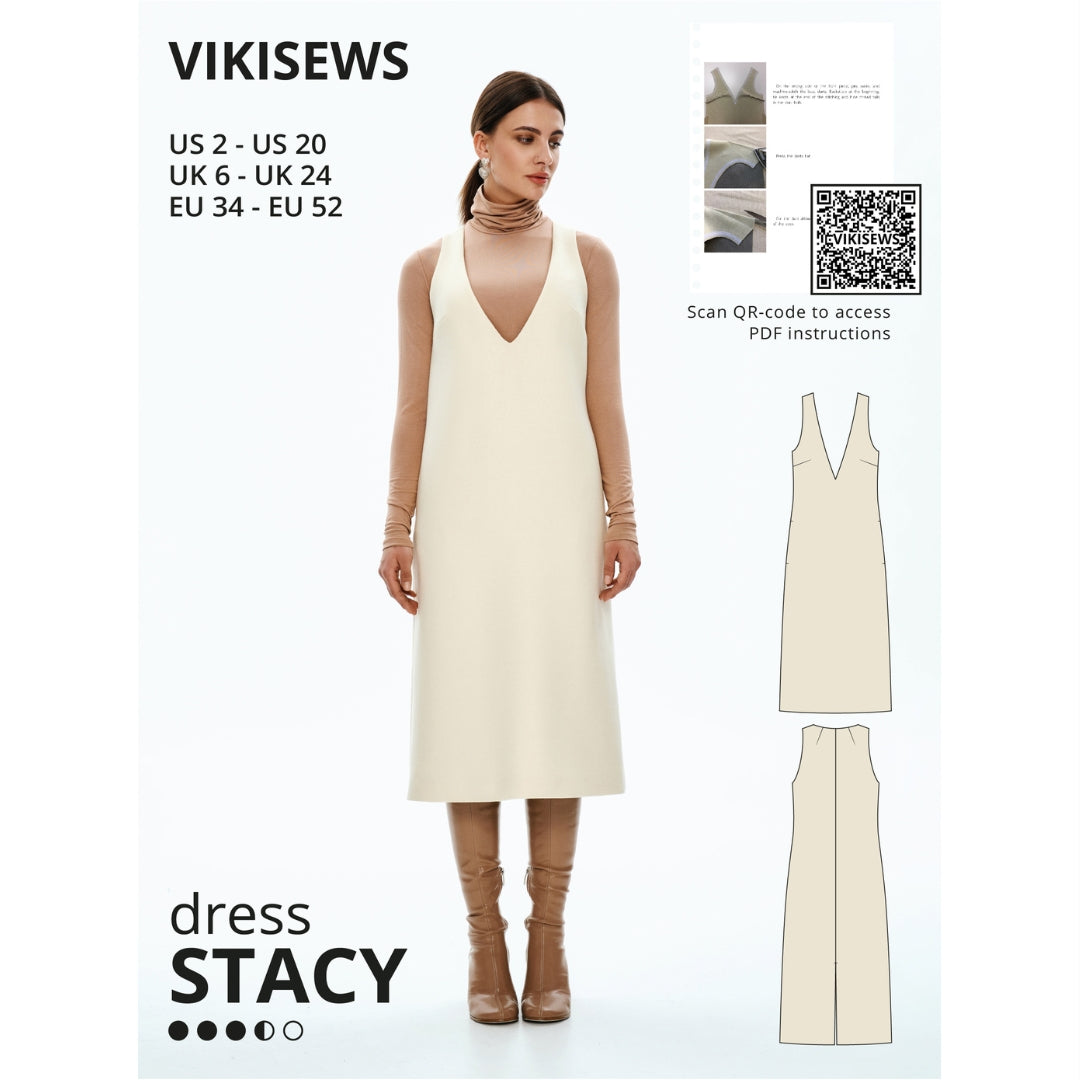 Vikisews - Stacy Dress Sewing Pattern (UK 6-24)