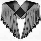 Organza Embroidered Collar - Lady Rosamund - Black