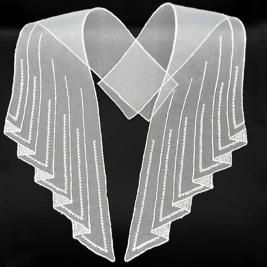 Organza Embroidered Collar - Lady Rosamund - White