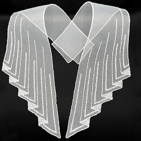 Vintage Embroidered Organza Collar Lady Rosamund White Full