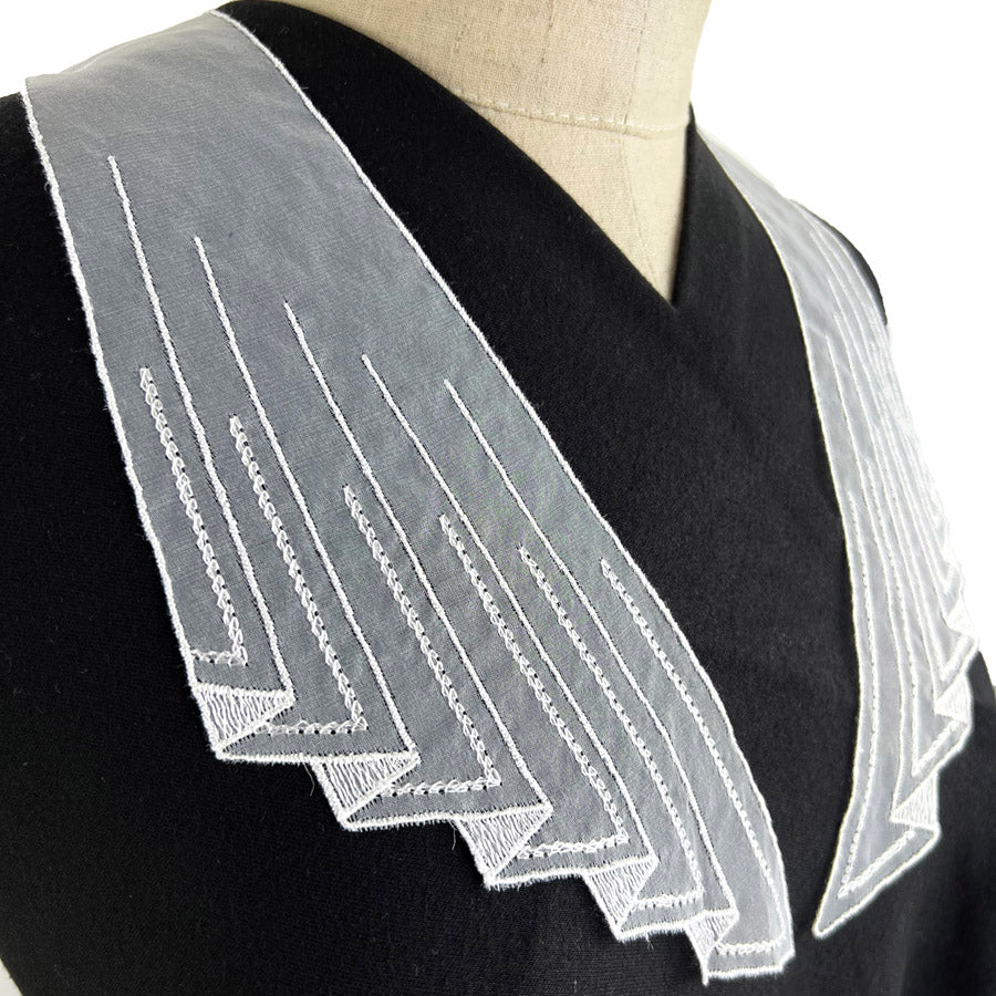 Organza Embroidered Collar - Lady Rosamund - White