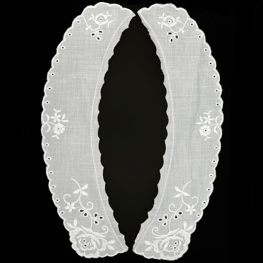 Embroidered Collar - Sarah - White - Large