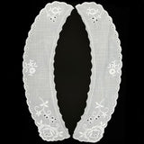 Embroidered Collar - Sarah - White - Large