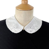 Embroidered Collar - Sarah - White - Small