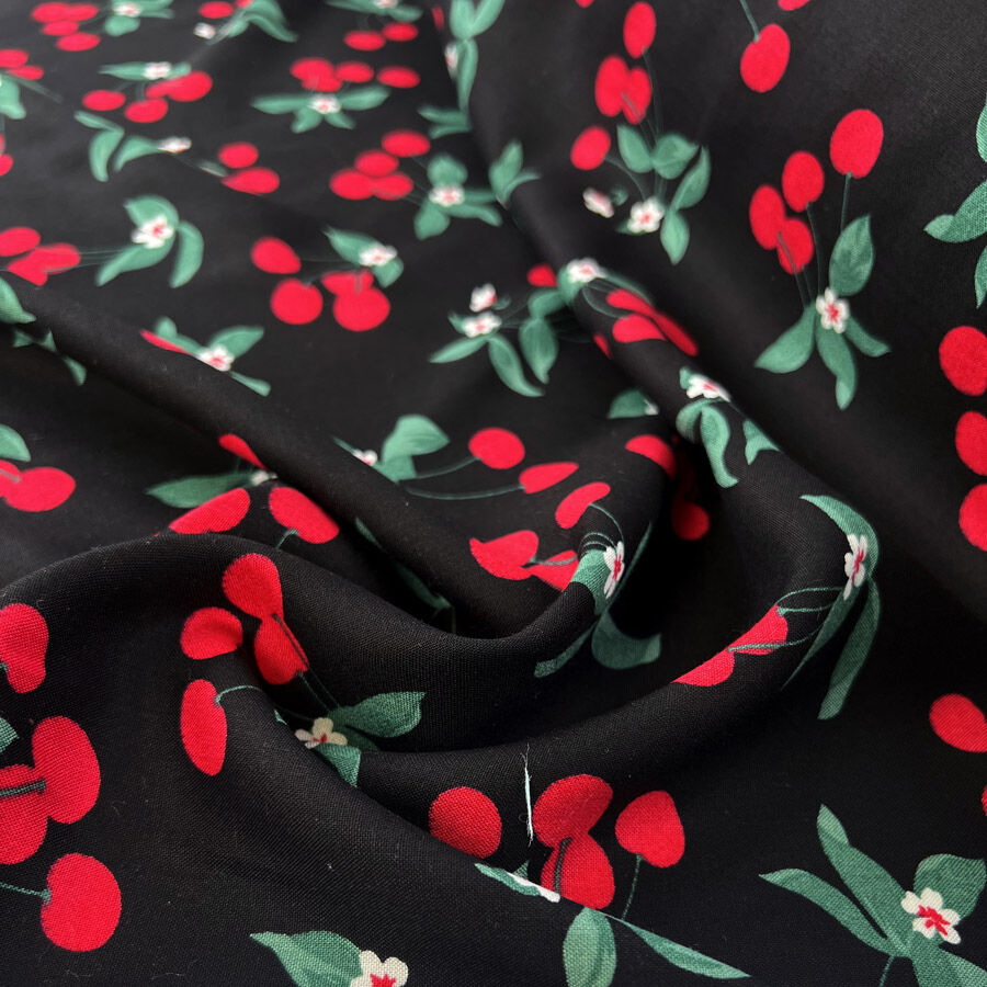 Viscose Challis - Black Cherry