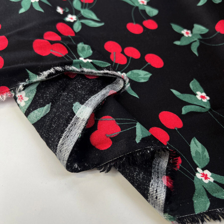 Viscose Challis - Black Cherry