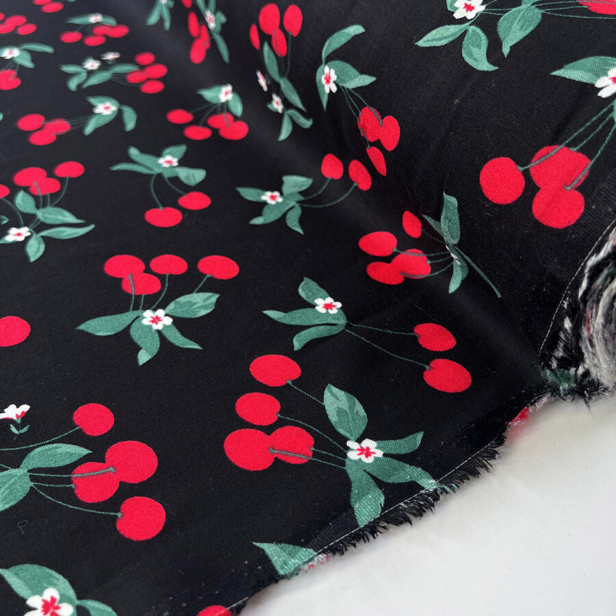 Viscose Challis - Black Cherry