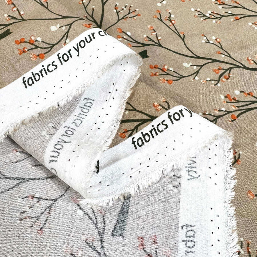 Viscose Challis - Sprig Taupe