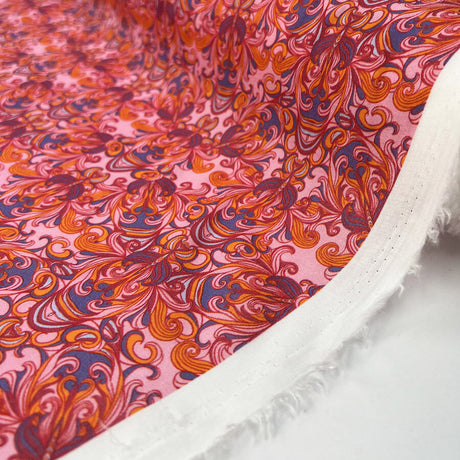 Viscose Challis Kaleido Flow Pink Abstract Pattern Dress Fabric Roll