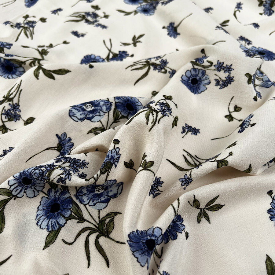Viscose Crepe - Delft Floral