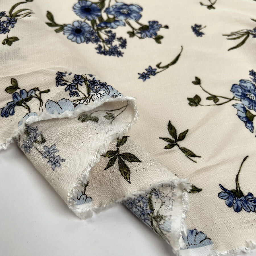 Viscose Crepe - Delft Floral