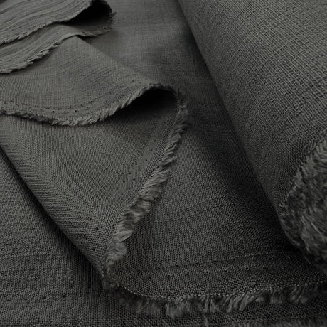 Viscose Elastane Linen Look Dress Fabric Honister Grey Fold 2