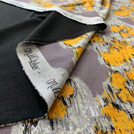 Viscose Jersey Milliblu Abstract Ochre Folds