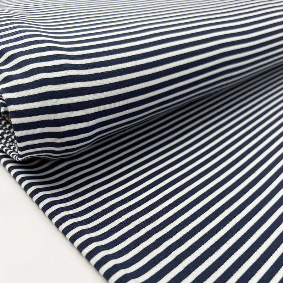 Viscose Jersey - Navy Stripe