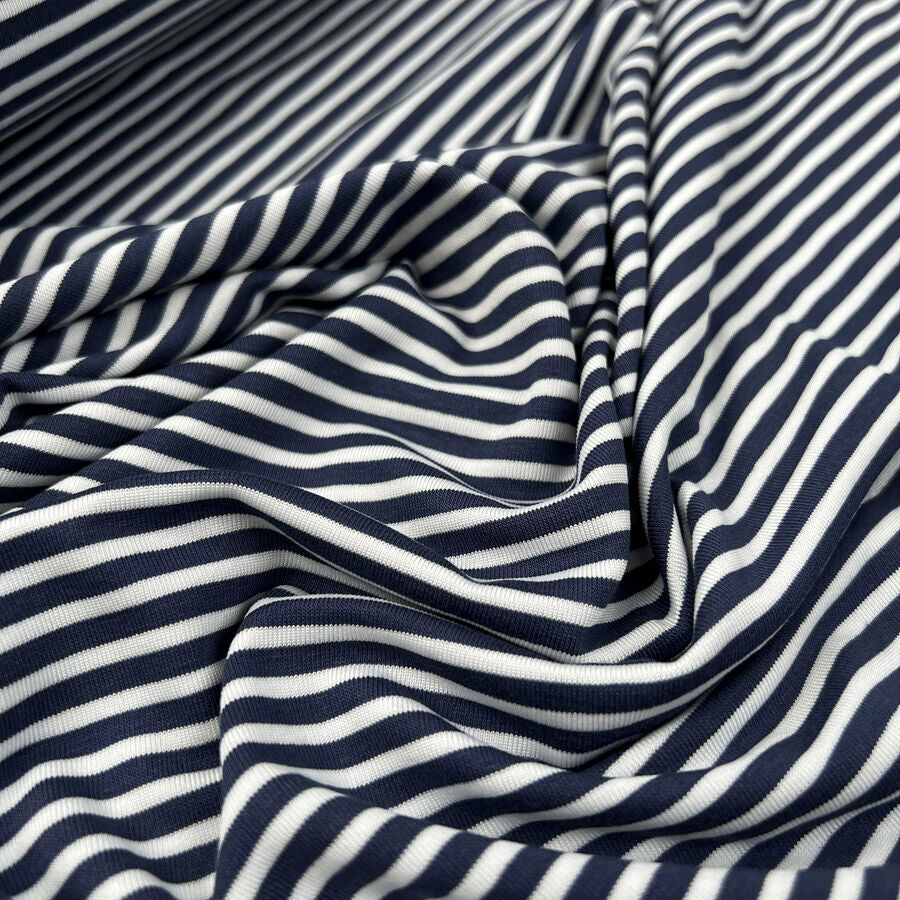 Viscose Jersey - Navy Stripe