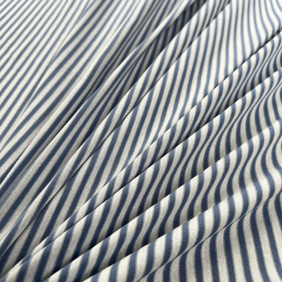 Viscose Jersey - Pale Blue Stripe