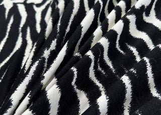Viscose Jersey Zebrush Zebra Print Black White Knit Jersey Fabric
