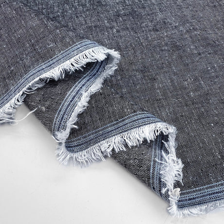 Viscose Linen Blend Grey Marl Shirting Fabric Mixed Up Fold