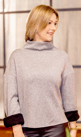 Fine Knit - Double Face Jersey - Black & Grey