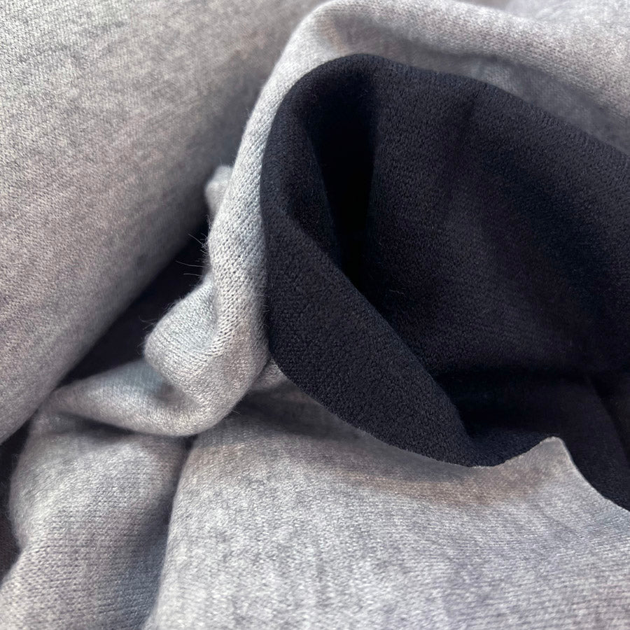 Fine Knit - Double Face Jersey - Black & Grey