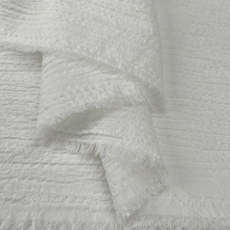 Viscose Seersucker Ecru White Rayon Polyester Spandex Summer Dress Fabric Fold