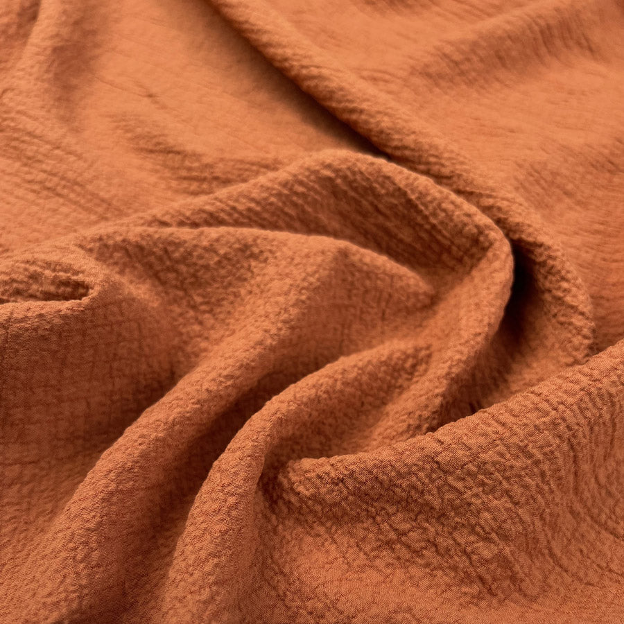 Viscose Seersucker - Orange